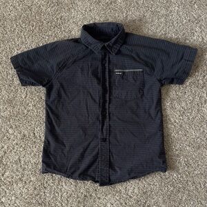Boys Hurley black striped casual Button-down collared Shirt size 6